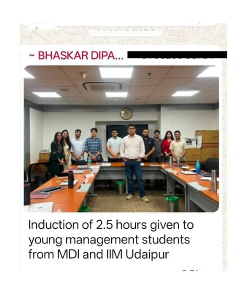 WhatsApp message from Bhaskar Dipak Rahut
