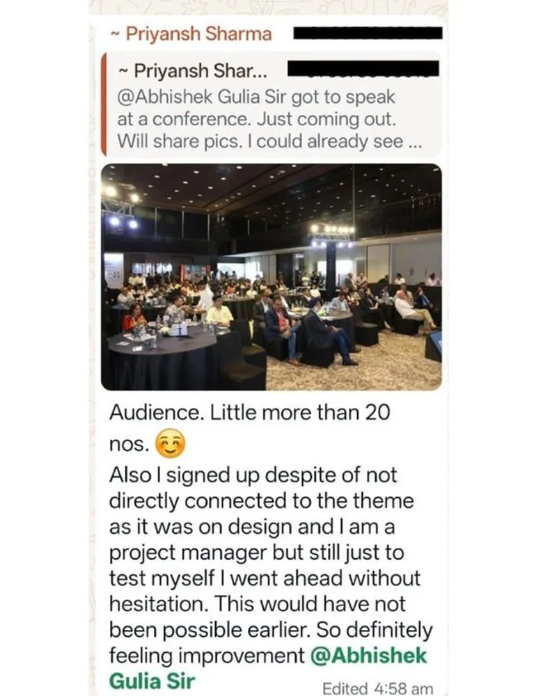 WhatsApp message from Priyansh Sharma