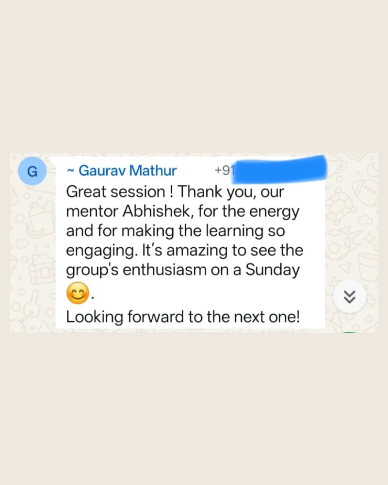 WhatsApp message from Gaurav Mathur