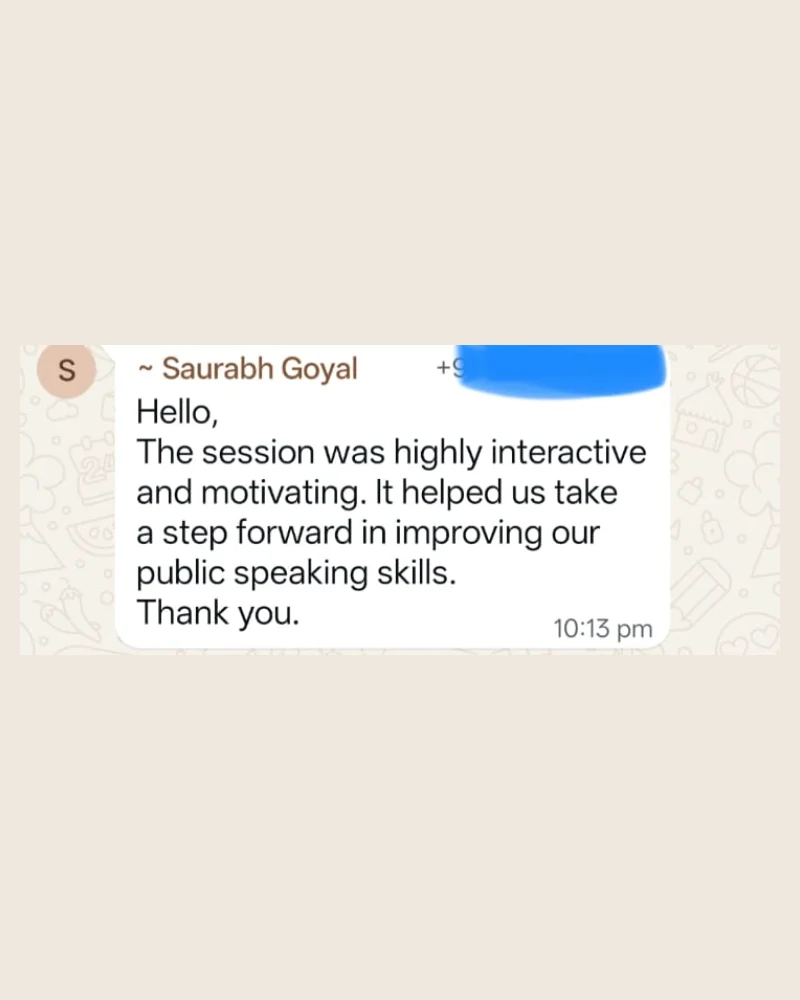 WhatsApp message from Saurabh Goyal