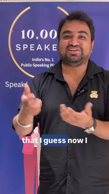 Nitin Yadav on the public speaking course at 10,000 Speakers